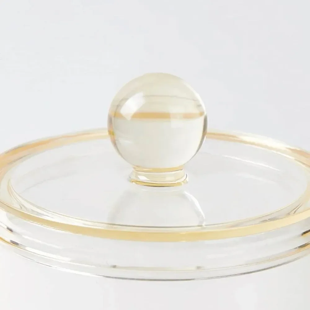 Stackable Clear Gold Acrylic Canister